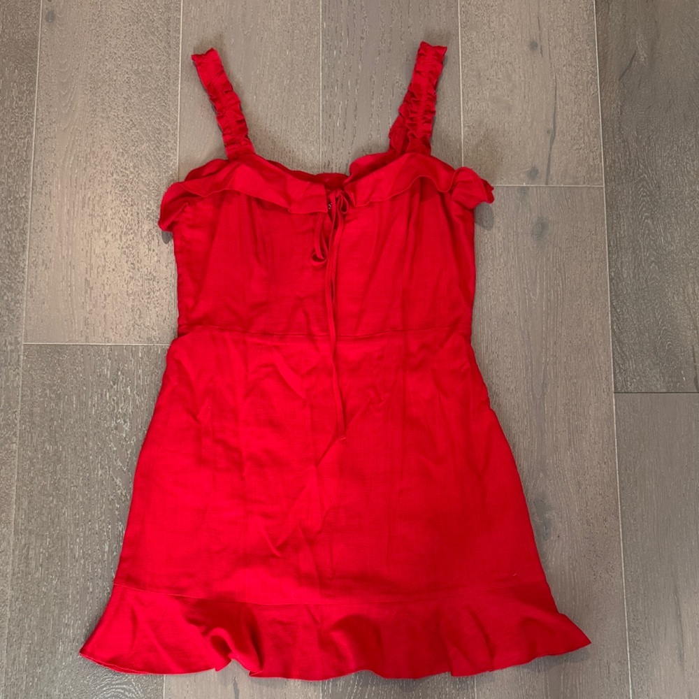 Lulu's Vibrant Red Ruffle Dress